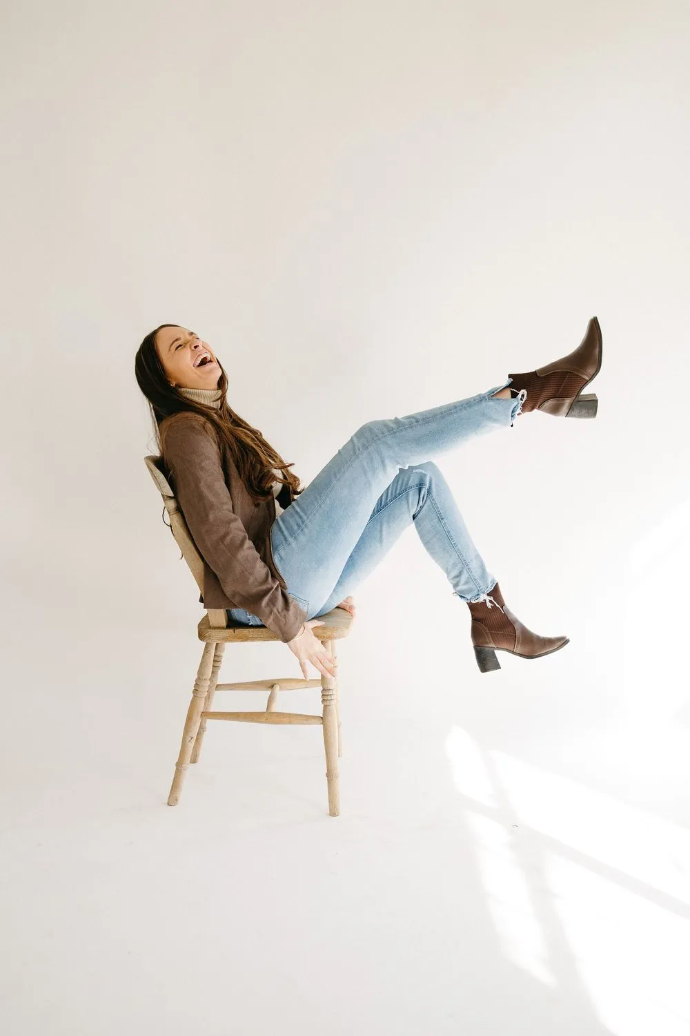 Holly Rogers laughing during a session